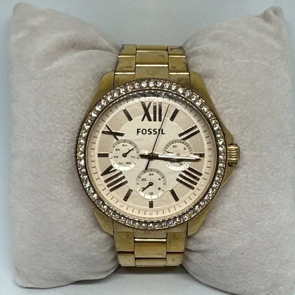 Fossil Cecile AM4483 Womens Gold Stainless Steel Analog Dial Quartz Watch HME420